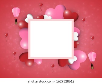 vector illustration graphic design  valentine's day  postcard,paper art for background.