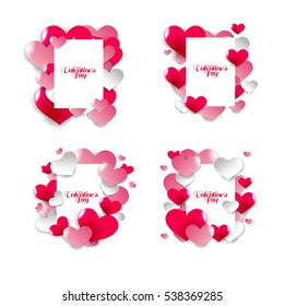vector illustration. graphic design for Valentine's Day on 14 February. World Day Saint Valentine. background of hearts of love. design cards, invitations, gift cards, flyers and brochures.