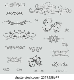 Vector illustration graphic elements for design, Swirl elements decorative illustration