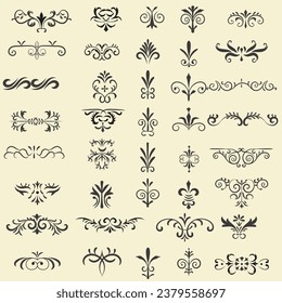 Vector illustration graphic elements for design, Swirl elements decorative illustration