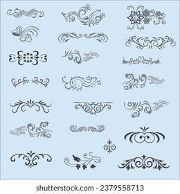 Vector illustration graphic elements for design, Swirl elements decorative illustration