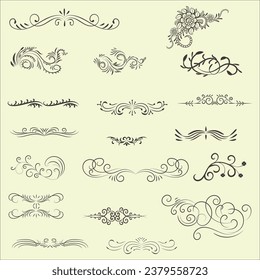 Vector illustration graphic elements for design, Swirl elements decorative illustration