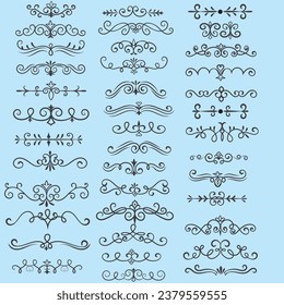 Vector illustration graphic elements for design, Swirl elements decorative illustration