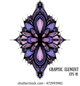 Vector illustration of graphic elements for tattoo, design, t-shirt, posters and more 