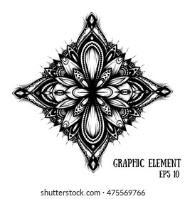 Vector illustration of graphic elements for tattoo, design, t-shirt, posters and more 