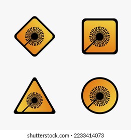 vector illustration graphic of firework hazard icon. great for sticking to a place where fireworks are lit or where they are made.