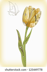 Vector Illustration of graphic flower