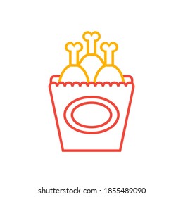 Vector illustration graphic of fried chicken. Chicken drum stick concept icon