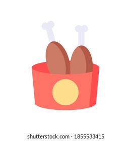 Vector illustration graphic of fried chicken in bucket isolated on white background