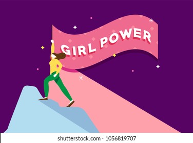 Vector Illustration Graphic Girl Power Women Stock Vector (Royalty Free ...