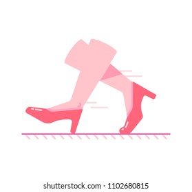 vector illustration graphic of girl power, woman walking