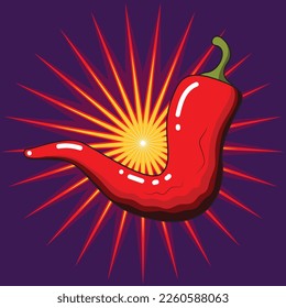 Vector Illustration Graphic Hot Red Pepper Spicy Caliente 