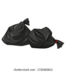 vector illustration graphic icon of black trash bag plastic garbage