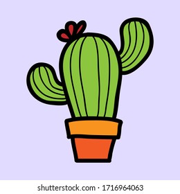 vector illustration graphic icon of  cartoon cactus 