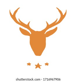 vector illustration graphic icon of  deer head mascot logo antler horn