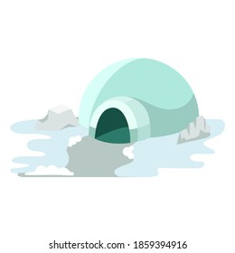 Vector illustration graphic of igloo in flat style isolated on white background