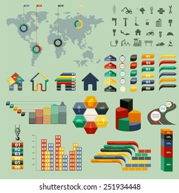 Vector illustration of graphic information on the topic of building