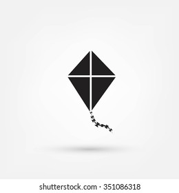 vector illustration of graphic kite. Isolated black icon on white background