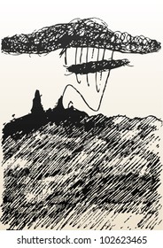 A vector illustration of a graphic landscape.