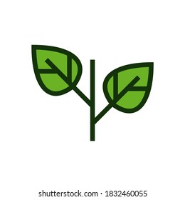 Vektorgrafik von Blatt mit Verzweigung. Natursymbol gut für Webdesign oder mobile Apps