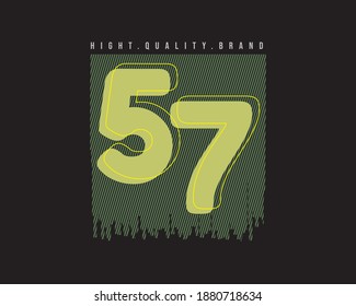 Vector illustration of graphic letter 57 creative clothing style, suitable for design of t-shirts, clothes, hoodies, printing products etc.