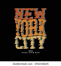 Vector illustration of graphic lettering, NEWYORK, creative clothing suitable for design of t-shirts, hoodies, prints, posters, etc.