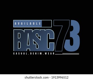 Vector illustration of graphic letters, basic number seventy three, perfect for the design of t-shirts, clothes, hoodies, etc.