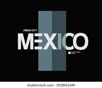 Vector illustration of graphic letters, mexico, creative clothes, perfect for the design of t-shirts, shirts, hoodies, etc.