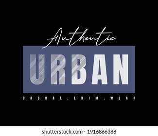 Vector illustration of graphic letters, URBAN, suitable for the design of t-shirts, shirts, hoodies, undershirts etc.