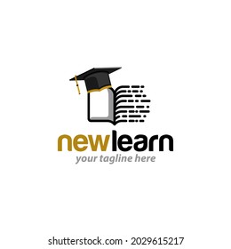Ilustración vectorial de la plantilla de diseño de logotipo gráfico para el aprendizaje en línea de los estudiantes