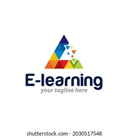 Ilustración vectorial de la plantilla de diseño de logotipo gráfico para el aprendizaje en línea de los estudiantes
