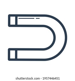Vector illustration of graphic, magnetic icon with line style. Good for graphic assets in web design, UI, banners, drawing books, and brochures. simple design.