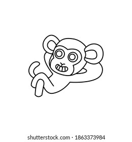 Vector illustration graphic of monkey. Animal icon design good for zoo, sticker, emoticon, web, apps