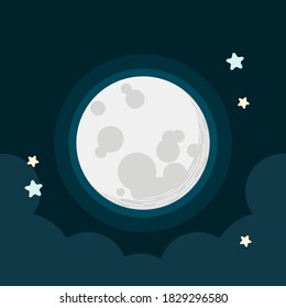 Vector illustration graphic of moon. Clear night sky concept illustration design