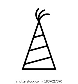 Vector illustration graphic of new year hat in outline style isolated on white background