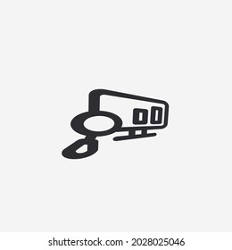 Vector illustration of graphic on monitor