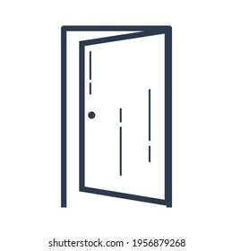 Vector illustration of graphic, open door icon with outline style. Good for graphic assets in web design, UI, banners and brochures. simple design.