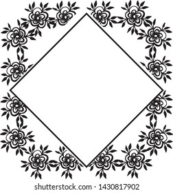 Vector illustration graphic ornament with design flower frame