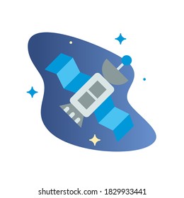 Vector illustration graphic of satellite. Spacecraft icon good for science, technology, web design