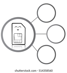 Vector illustration of a graphic with a sim card