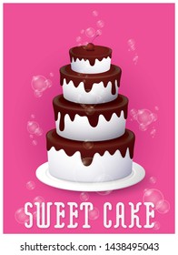 Vector and illustration graphic style, Delicious Sweet cake.