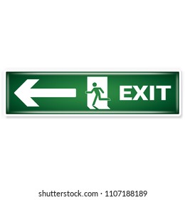 Vector , illustration graphic style, Emergency Exit Symbol, Isolated on white background, Attracting attention Security First sign, Idea for presentation EPS10.