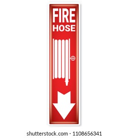 Vector and illustration graphic style, Fire Hose Symbol,label icon isolated on white background, Attracting attention Security First sign, Idea for presentation EPS 10.