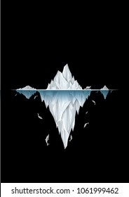 Vector   illustration graphic style Antarctic iceberg isolated black background Idea for presentation for you EPS10 