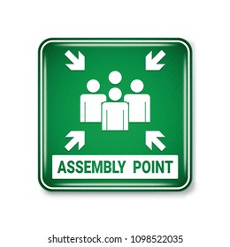 Vector and illustration graphic style,Assembly Point Symbol isolated on white background,Attracting attention Security First sign, EPS10.