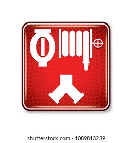 Vector and illustration graphic style,Automatic Sprinkler and Standpipe Connection Symbol,Warning label icon on white background,Attracting attention Security First sign,Idea for presentation EPS10.