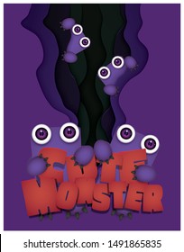 Vector and illustration of graphic style,Cute monster.