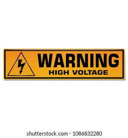 Vector and illustration graphic style,Danger High Voltage symbol,Yellow rectangle Warning Dangerous icon on white background,Attracting attention Security First sign,Idea for presentation EPS10.