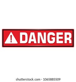 Vector and illustration of graphic style,Danger sign,Red rectangle Warning icon on white background,Attracting attention Security First sign,Idea for presentation,EPS10 [Converted]