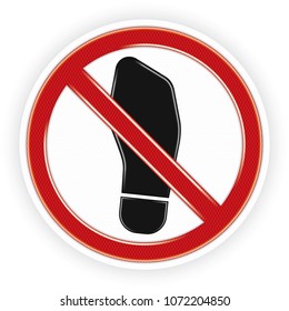 Vector and illustration graphic style,Do Not Step Symbol, White Circle Warning Dangerous icon on background, Attracting attention Security First sign, Idea for presentation,EPS10